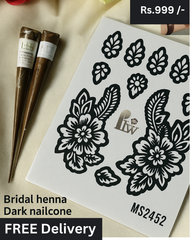 Mehndi Stencils Designs for Women + 2 Mehndi Cone